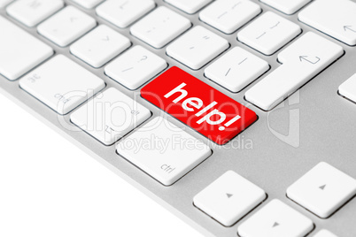 Computer keyboard with red help button