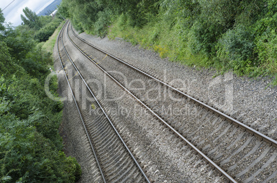 Railway Tracks Through Countryside