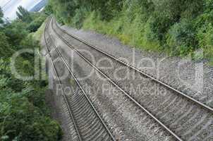 Railway Tracks Through Countryside
