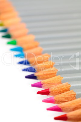 Multicolored Pencil, Arrangement in Row