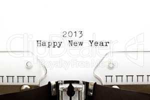 Typewriter 2013 Happy New Year