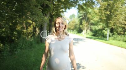 pregnant woman walking