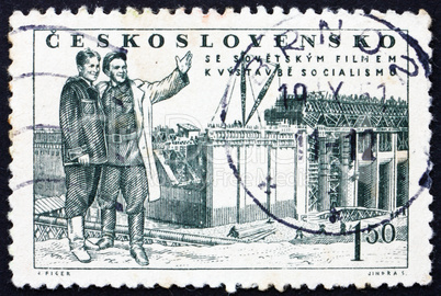 Postage stamp Czechoslovakia 1951 Scene from 'The Great Citizen'