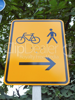 Bike lane sign