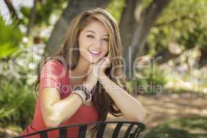 Attractive Mixed Race Girl Portrait