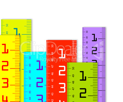 Millimeter and inch rulers