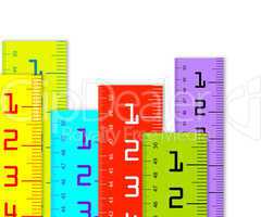 Millimeter and inch rulers