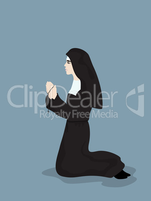 Praying nun