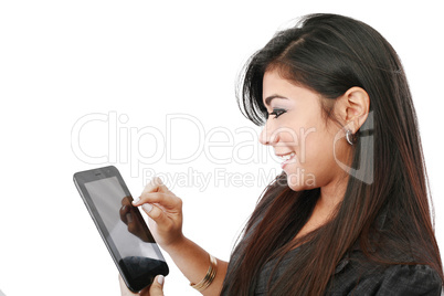 Businesswoman with electronic pad