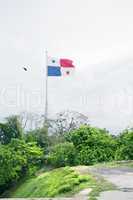 Panama Flag in the Ancon Hill.  Ancon Hill is a steep 654-foot h