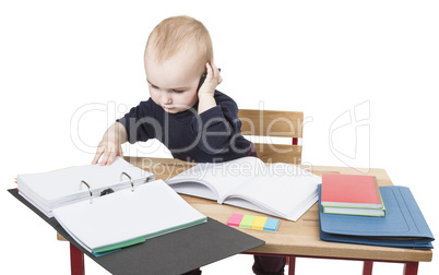 young child at writing desk