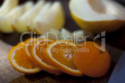 Orange and melon slices