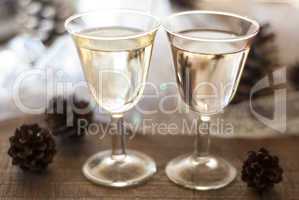 Two Celebration Wine Glasses
