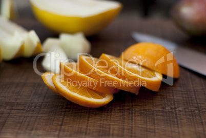 orange and melon sliced