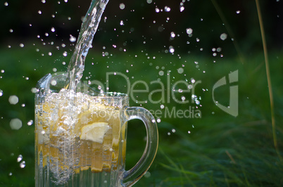 water poured onto lemons