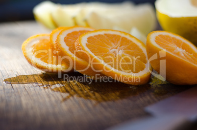 freshly sliced orange