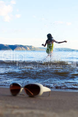 Glasses on beach