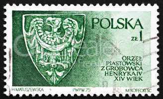 Postage stamp Poland 1975 Piast Family Eagle