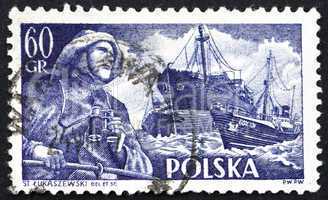 Postage stamp Poland 1956 Fisherman and S.S. Chopin