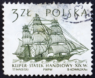 Postage stamp Poland 1964 Dutch Merchant Ship, Sailing Ship
