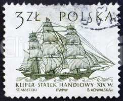 Postage stamp Poland 1964 Dutch Merchant Ship, Sailing Ship