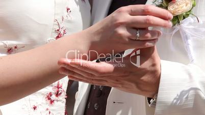 Hands of the newly-weds