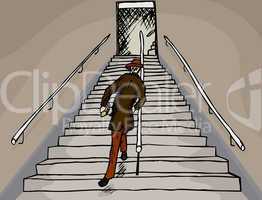 Drunken Man on Stairs