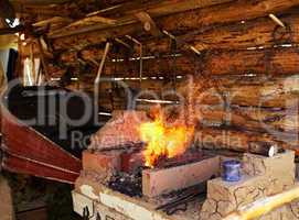 Traditional blacksmith stove