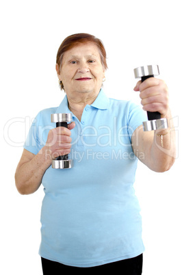 Mature woman doing a workout