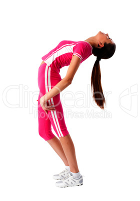 Young attractive woman doing exercise