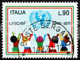 Postage stamp Italy 1971 UNICEF emblem and Children