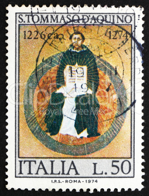 Postage stamp Italy 1974 St. Thomas Aquinas, by Francesco Traini