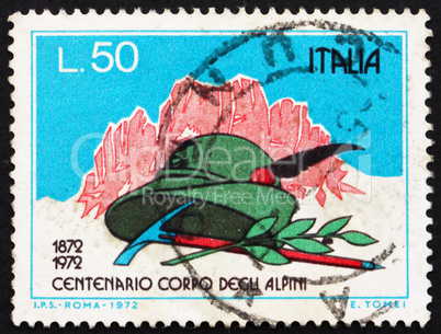 Postage stamp Italy 1972 Mountains, Alpinist's Hat, Pick and Lau