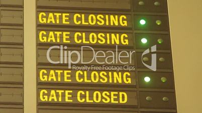 Gate closing message in airport