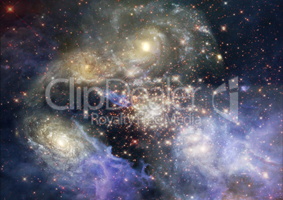 Star field in space and a nebulae