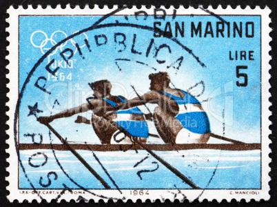 Postage stamp San Marino 1964 Dual Rowing, 18th Olympic Games, T