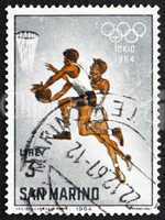 Postage stamp San Marino 1964 Basketball, 18th Olympic Games, To