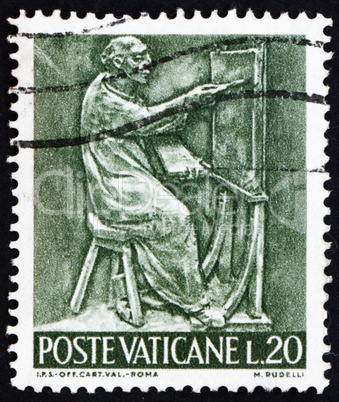 Postage stamp Vatican 1966 Painter, Bas-relief by Mario Rudelli
