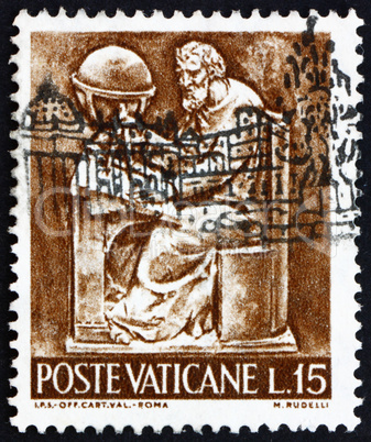 Postage stamp Vatican 1966 Cartographer, Bas-relief by Mario Rud