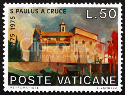 Postage stamp Vatican 1975 Mt. Argentario Monastery, Tuscany