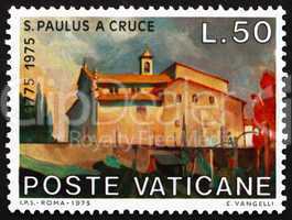 Postage stamp Vatican 1975 Mt. Argentario Monastery, Tuscany