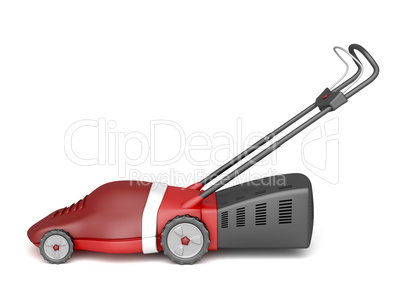 Red lawn mower