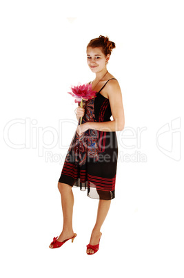 Pretty girl with water lilly.