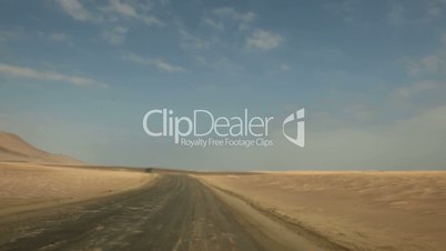 Zeitraffer  Fahrt durch Wüste, Peru