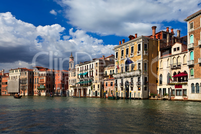 Beautiful buildings on main canal of Venice