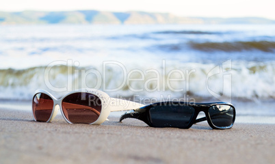 Glasses on beach