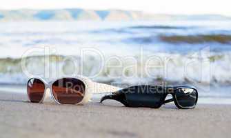 Glasses on beach