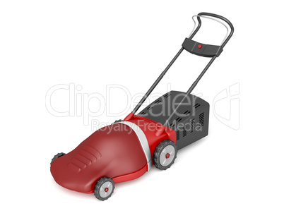 Red electric lawn mower