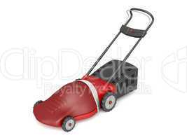 Red electric lawn mower