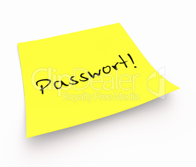 Notizzettel - Paswort nicht vergessen!